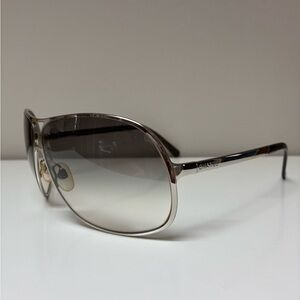 CHANEL Silver Gradient Aviator Sunglasses